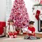Snow Flocked Christmas Tree Full Pine with 250 White & Multicolor LED Lights, 928 Tips & Foot Switch Control